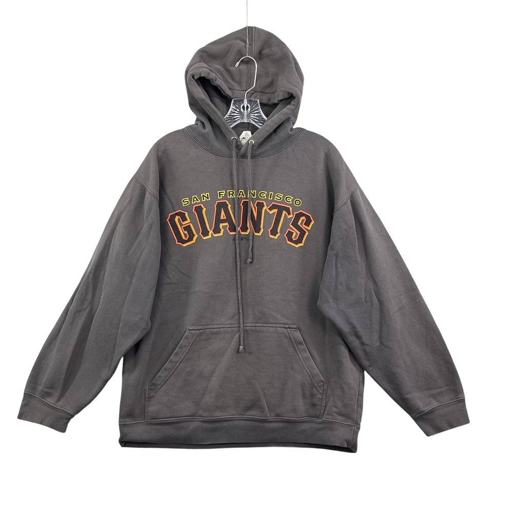 MLB Hoodie Men Medium Gray San Francisco Giants Pullover Fleece Graphic Sports‎